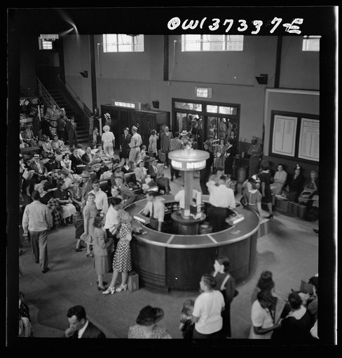 Untitled photo, possibly related to: Pittsburgh, Pennsylvania. The waiting room at the bus terminal
