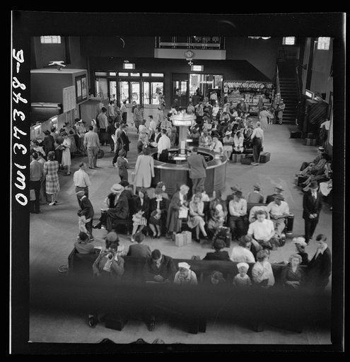 Untitled photo, possibly related to: Pittsburgh, Pennsylvania. The waiting room at the bus terminal