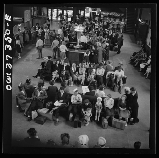 Untitled photo, possibly related to: Pittsburgh, Pennsylvania. The waiting room at the bus terminal
