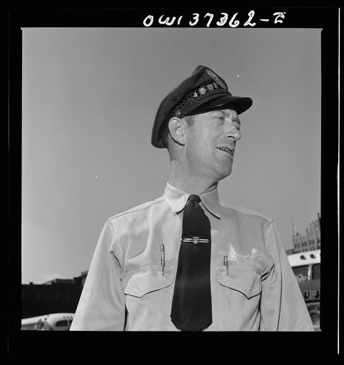 Columbus, Ohio. A Greyhound bus driver