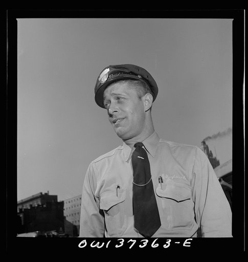 Columbus, Ohio. A Greyhound bus driver