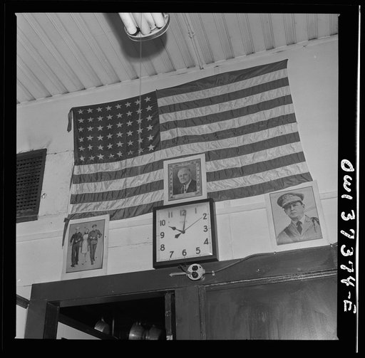 Columbus, Ohio. Decorations in a restaurant across from the Greyhound bus terminal