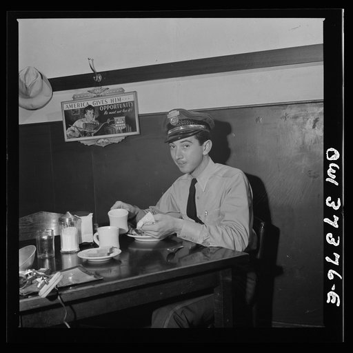 Untitled photo, possibly related to: Columbus, Ohio. Lester Ward, a Great Lakes Greyhound bus driver who has just come in from a run