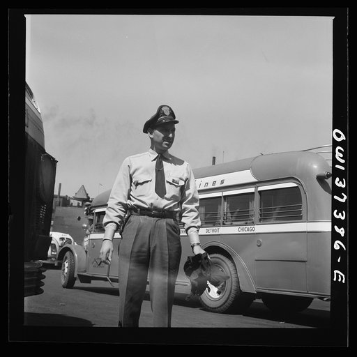 Untitled photo, possibly related to: Columbus, Ohio. Randy Pribble, a bus driver for the Pennsylvania Greyhound Company
