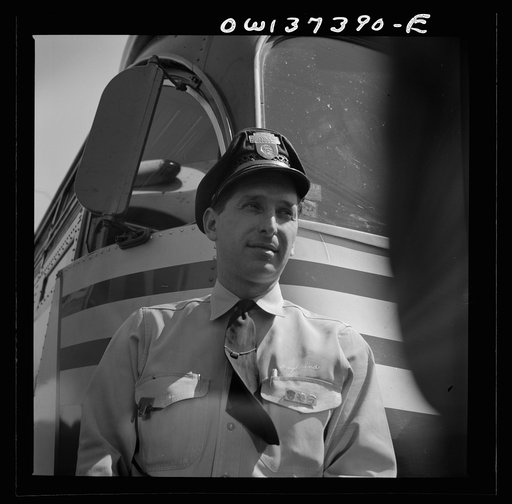 Untitled photo, possibly related to: Columbus, Ohio. Randy Pribble, a bus driver for the Pennsylvania Greyhound Company
