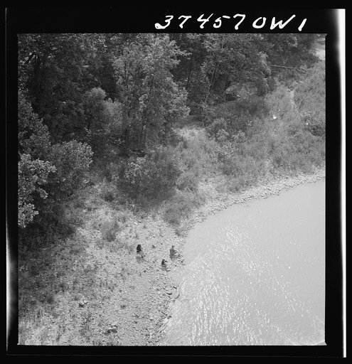 Untitled photo, possibly related to: A river scene as seen from a bus between Columbus and Cincinnati, Ohio