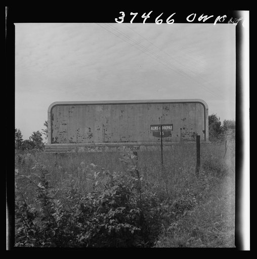 A blank billboard on the road between Columbus and Cincinnati, Ohio