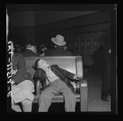 Cincinnati, Ohio. Waiting for the bus at the Greyhound bus terminal