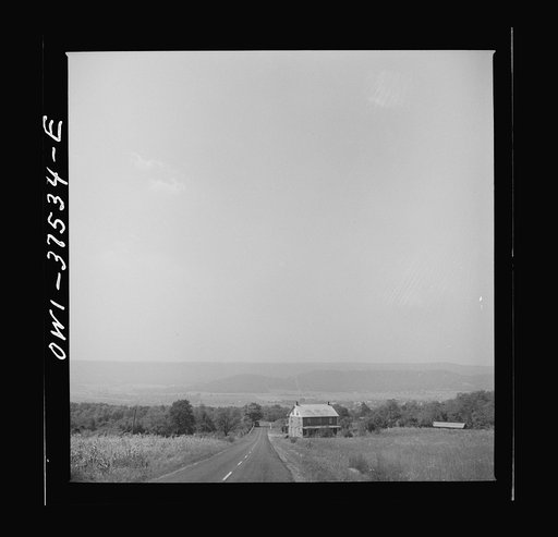Rural landscape in Ohio as seen from a Greyhound bus