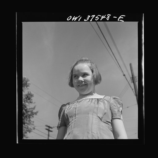Cincinnati, Ohio. Mary Freda Cochran, the nine year-old daughter of Bernard Cochran, who is a Greyhound bus driver