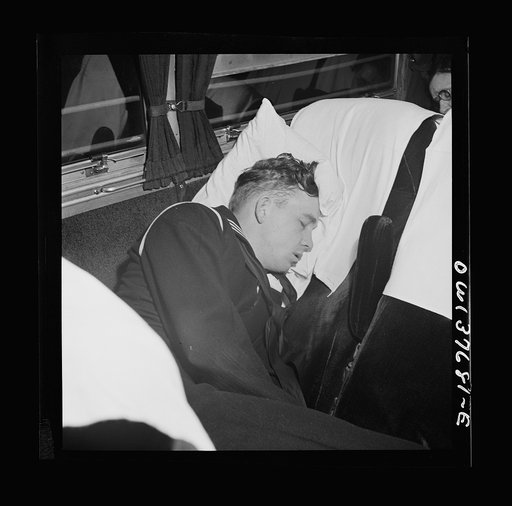Passengers on a Greyhound bus bound for Chicago, Illinois from Cincinnati, Ohio at two a.m.