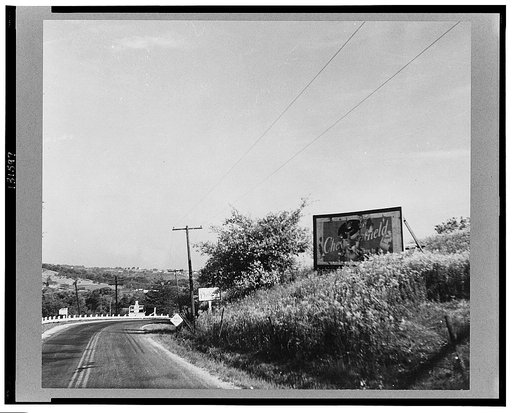 A billboard between Chicago, Illinois and Cincinnati, Ohio as seen from a Greyhound bus
