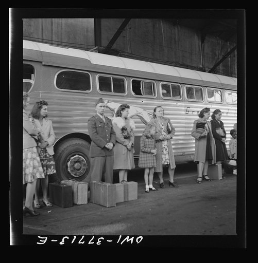 Indianapolis, Indiana. Bus passengers in the Greyhound terminal