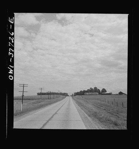 A highway in Indiana as seen from a bus enroute to Chicago