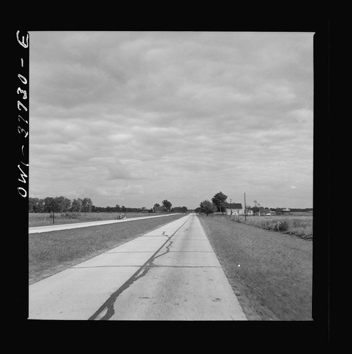 A highway in Indiana as seen from a bus enroute to Chicago