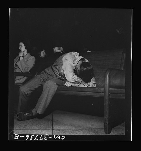 Indianapolis, Indiana. The waiting room of the Greyhound bus terminal at 5:30 a.m.