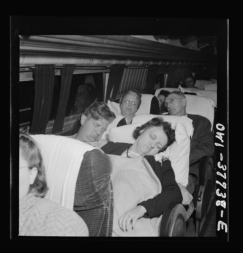 A Greyhound bus which is bound for Chicago, Illinois from Cincinnati, Ohio at two a.m.