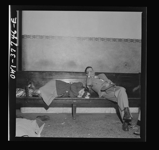 Indianapolis, Indiana. The waiting room of the Greyhound bus terminal at 5:30 a.m.