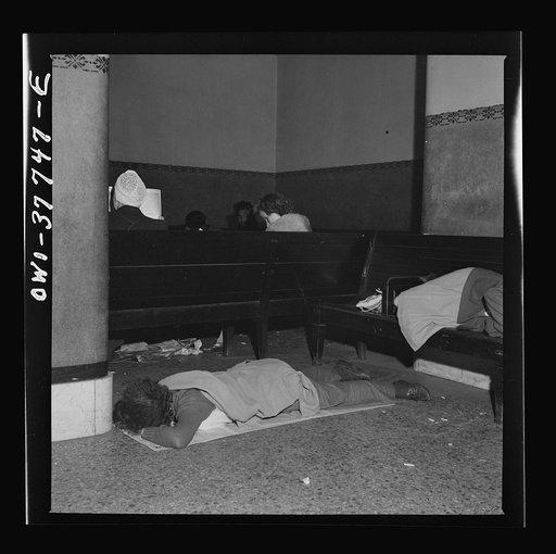 Indianapolis, Indiana. The waiting room of the Greyhound bus terminal at 5:30 a.m.