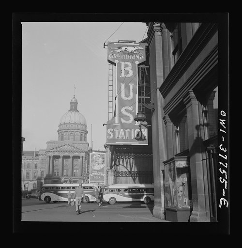 Indianapolis, Indiana. A Greyhound bus station
