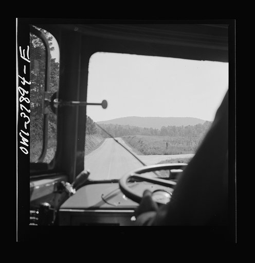 A Greyhound bus trip from Louisville, Kentucky, to Memphis, Tennessee, and the terminals. Georgia highway seen from bus enroute from Chattanooga to Rome, Georgia