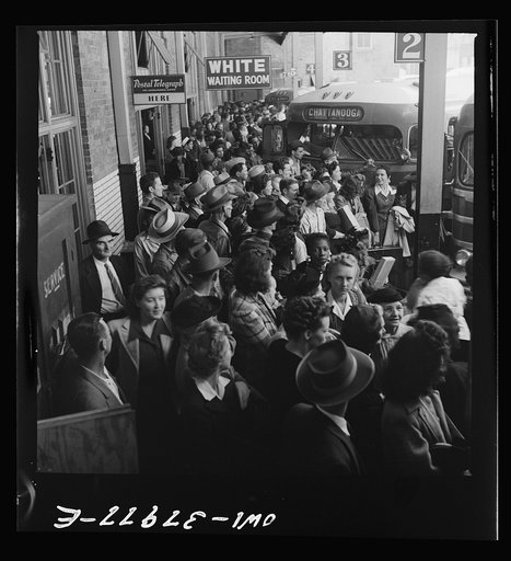 A Greyhound bus trip from Louisville, Kentucky, to Memphis, Tennessee, and the terminals. Waiting for the bus at the Memphis terminal