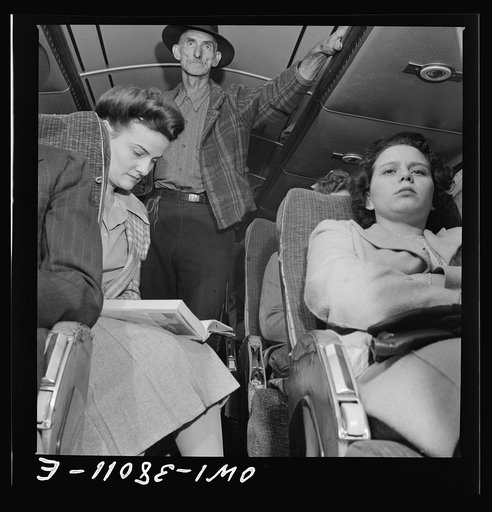 A Greyhound bus trip from Louisville, Kentucky, to Memphis, Tennessee, and the terminals. Passengers standing in aisles on Memphis-Chattanooga Greyhound bus