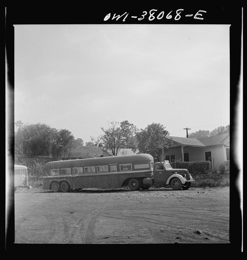 Bus trip from Knoxville, Tennessee to Washington, D.C. One of the trailer type buses used by the Tennessee Coach Company at Knoxville