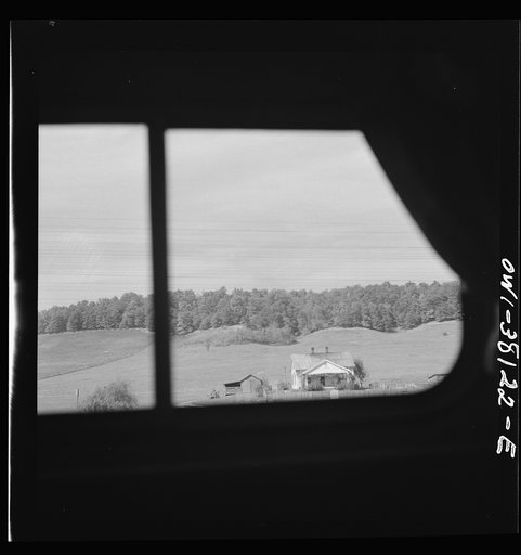 Bus trip from Knoxville, Tennessee, to Washington, D.C. Looking out of bus window in Tennessee