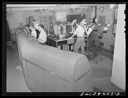 Washington, D.C. The U.S. Weather Bureau station at the National Airport. The Civil Aeronautics Communication station where observations and weather forecasts from all sections of the country are received and transmitted over land line teletype circuits