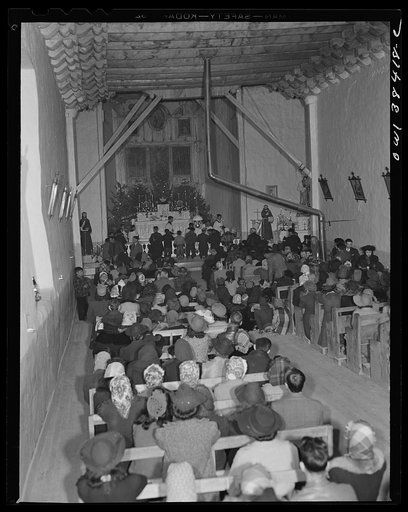 Ranchos de Taos, New Mexico. Christmas Eve in the church