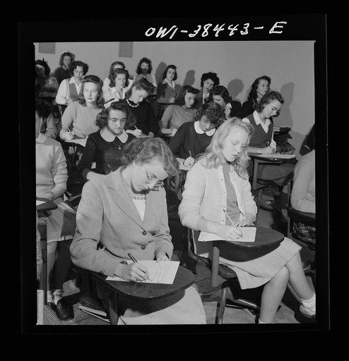 Washington, D.C. Writing a test in a health education class at Woodrow Wilson High School