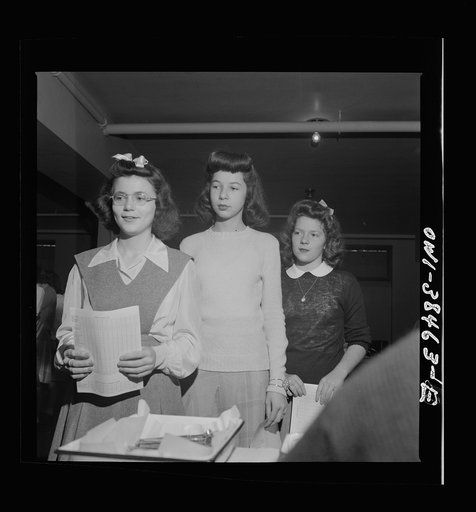 Washington, D.C. Students in Woodrow Wilson High School waiting their turn for a dental examination