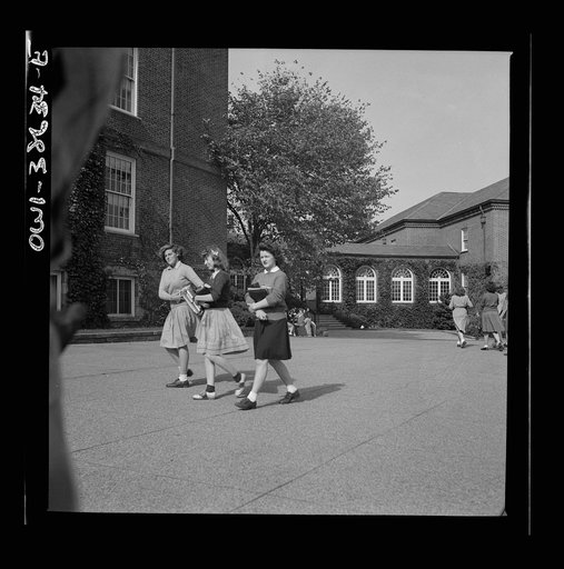 Washington, D.C. Returning to the building after a fire drill at Woodrow Wilson High School