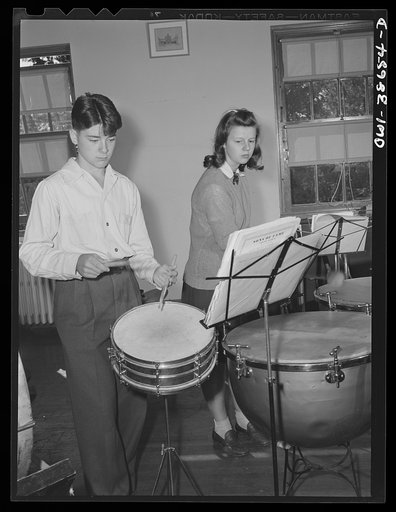 Washington, D.C. Members of the Woodrow Wilson High School orchestra at rehearsal