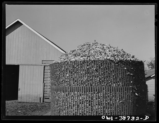 Untitled photo, possibly related to: Miscellaneous lot of photographs by Barbara Wright, e.g. University of Virginia, Franconia, New Hampshire, Maine. Corn crib. Iowa
