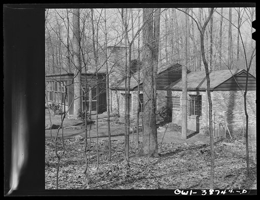 Miscellaneous lot of photographs by Barbara Wright, e.g. University of Virginia, Franconia, New Hampshire, Maine. Modern house for family built(?)  by  Frances Palmer(?)