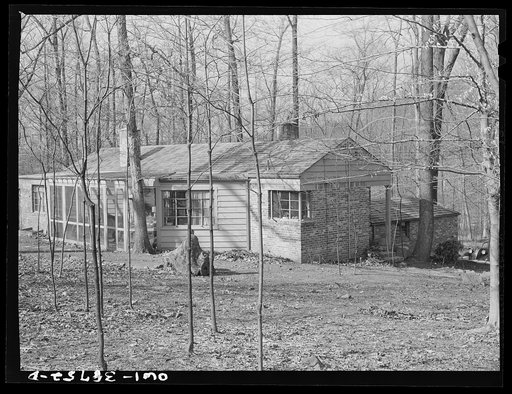 Miscellaneous lot of photographs by Barbara Wright, e.g. University of Virginia, Franconia, New Hampshire, Maine. Modern house for family built(?)  by  Frances Palmer(?)