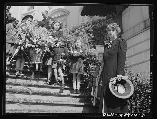 Miscellaneous lot of photographs by Barbara Wright, e.g. University of Virginia, Franconia, New Hampshire, Maine. Mrs. Franklin D. Roosevelt with Diana Hopkins. South entrance of White House Easter. Monday egg rolling