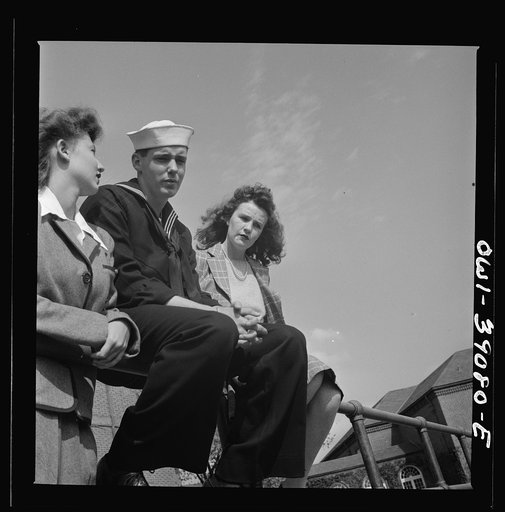 Washington, D.C. A Woodrow Wilson High School student, now in the U.S. Navy, talking to a girl