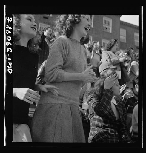 Untitled photo, possibly related to: Washington, D.C. Football fans at Woodrow Wilson High School
