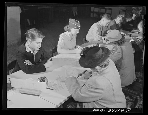 Washington, D.C. Students assisting applicants for ration books at Woodrow Wilson High chool