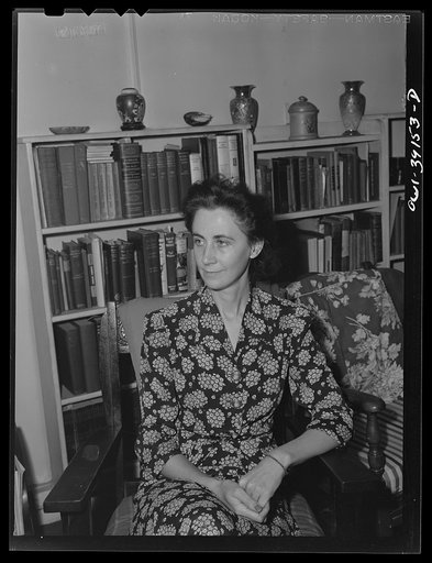 Washington, D.C. Miss Norma Kale, Woodrow Wilson High School English teacher, at home