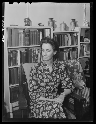 Washington, D.C. Miss Norma Kale, Woodrow Wilson High School English teacher, at home