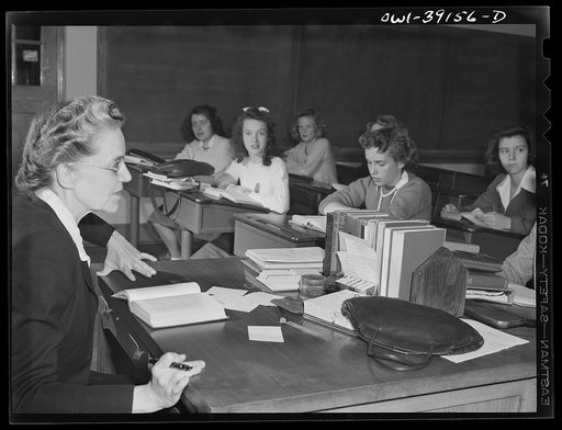 Washington, D.C. Sally Dessez in a Latin class at Woodrow Wilson High School