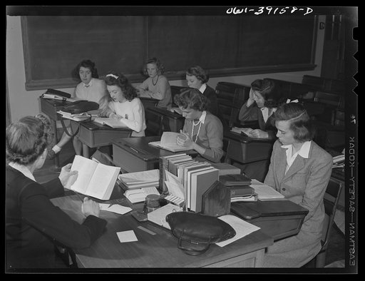 Washington, D.C. Sally Dessez in a Latin class at Woodrow Wilson High School