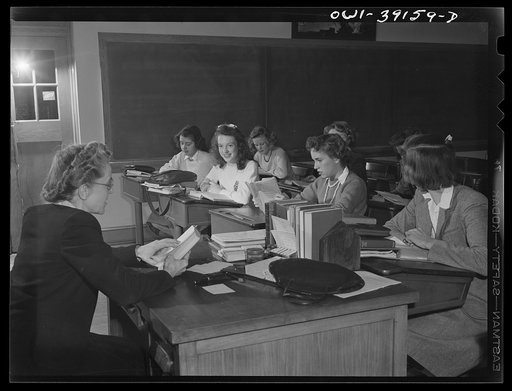 Washington, D.C. Sally Dessez in a Latin class at Woodrow Wilson High School