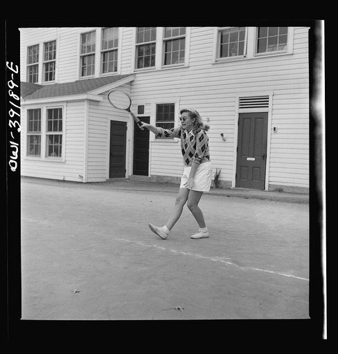 Washington, D.C. A Woodrow Wilson High School student playing tennis at a court near the school