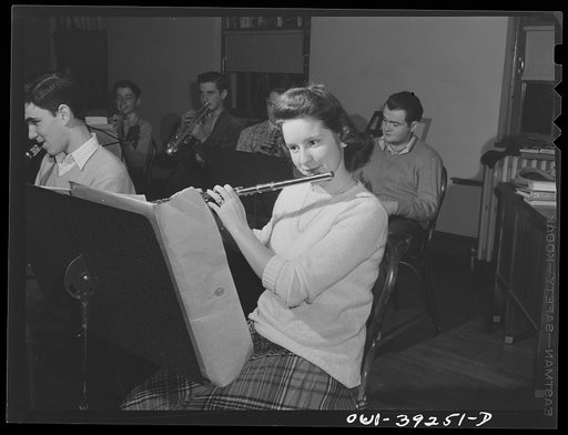 Washington, D.C. A flute player in the school orchestra at Woodrow Wilson High School