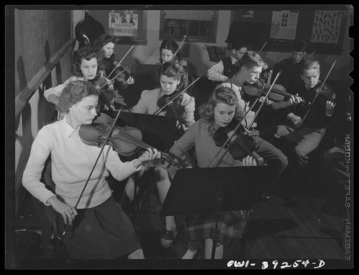 Washington, D.C. The violin section of the school at Woodrow Wilson High School